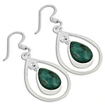 Load image into Gallery viewer, 925 Silver Emerald Teardrop Earrings for Women | Daily Wear
