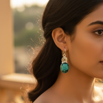 Load image into Gallery viewer, 925 Silver Turquoise Stone Earrings for Women | Dangle Earrings

