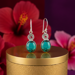 Load image into Gallery viewer, 925 Silver Turquoise Stone Earrings for Women | Dangle Earrings
