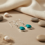 Load image into Gallery viewer, 925 Silver Turquoise Teardrop Earrings for Women | Gift Jewelry

