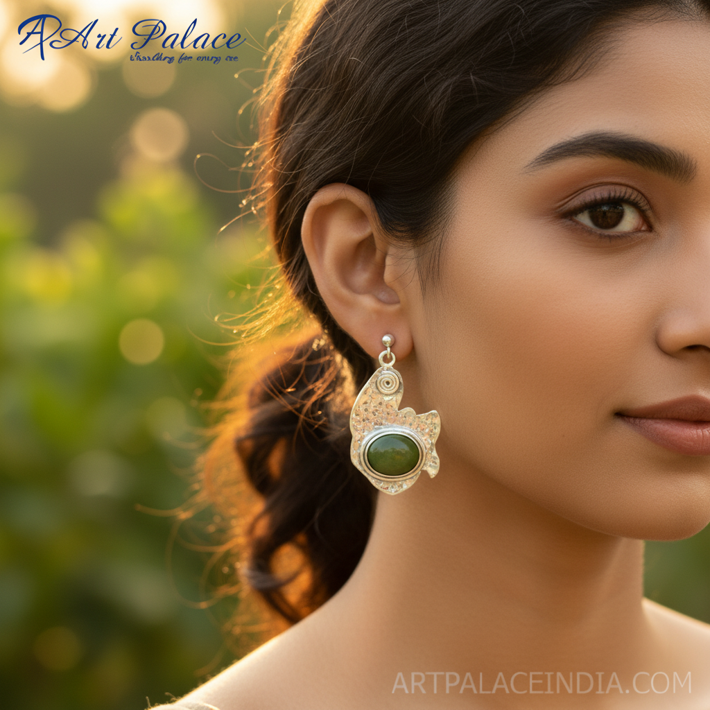 925 sterling silver jade drop earrings for women | gift