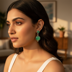 Load image into Gallery viewer, 925 Silver Green Gemstone Earrings for Women | Dangle Earrings
