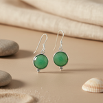 Load image into Gallery viewer, 925 Silver Green Gemstone Earrings for Women | Dangle Earrings
