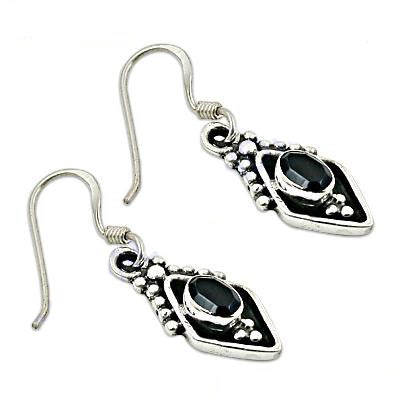 925 silver onyx earrings for women | dangle drop earrings