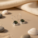 将图像加载到图库查看器中， 925 Silver Green Stone Drop Earrings for Women | Gift
