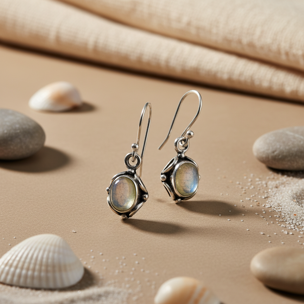 925 Silver Moonstone Drop Earrings for Women | Dangle Earrings