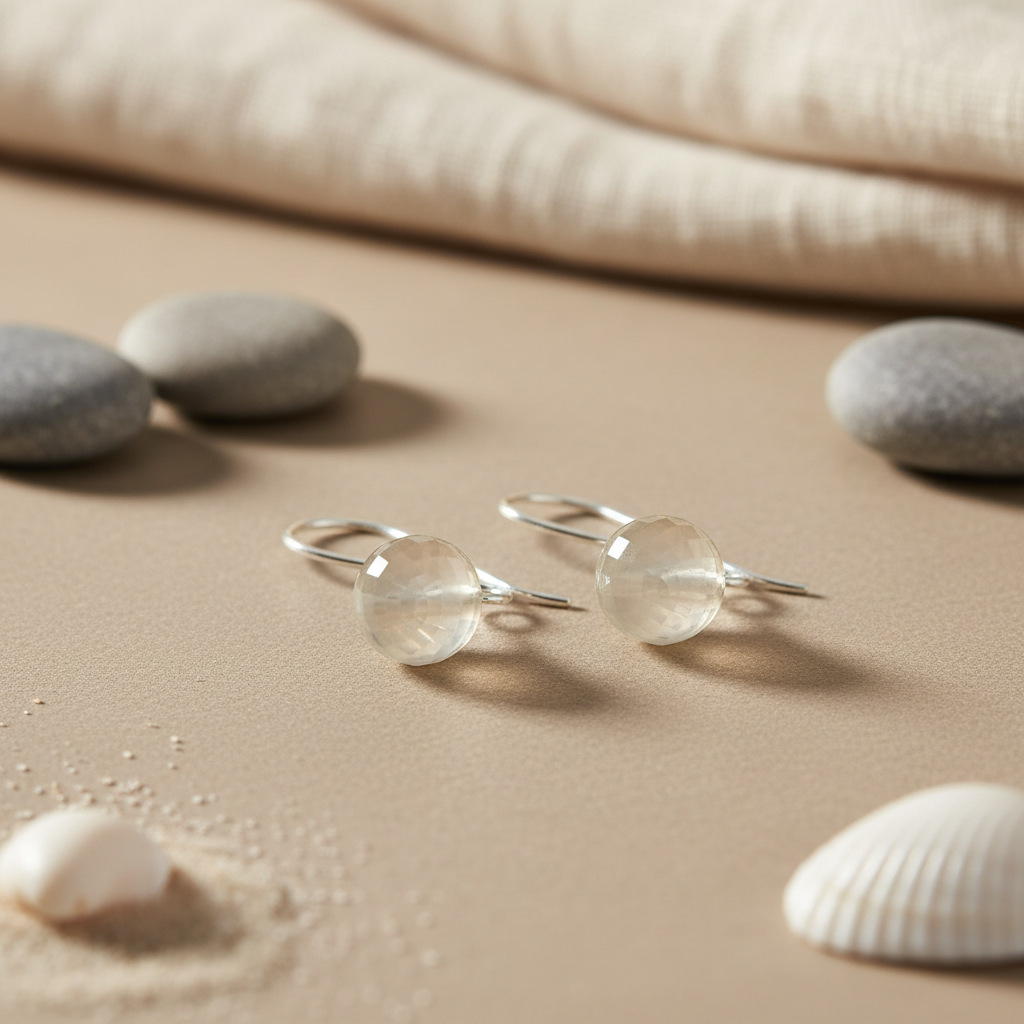 925 Silver Faceted Crystal Earrings | Women's Jewelry Gift
