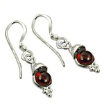 将图像加载到图库查看器中， 925 Silver Garnet Drop Earrings for Women | Gemstone Jewelry
