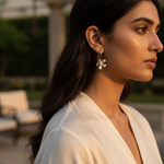 将图像加载到图库查看器中， 925 Silver Flower Drop Earrings with Pearl | Women's Jewelry
