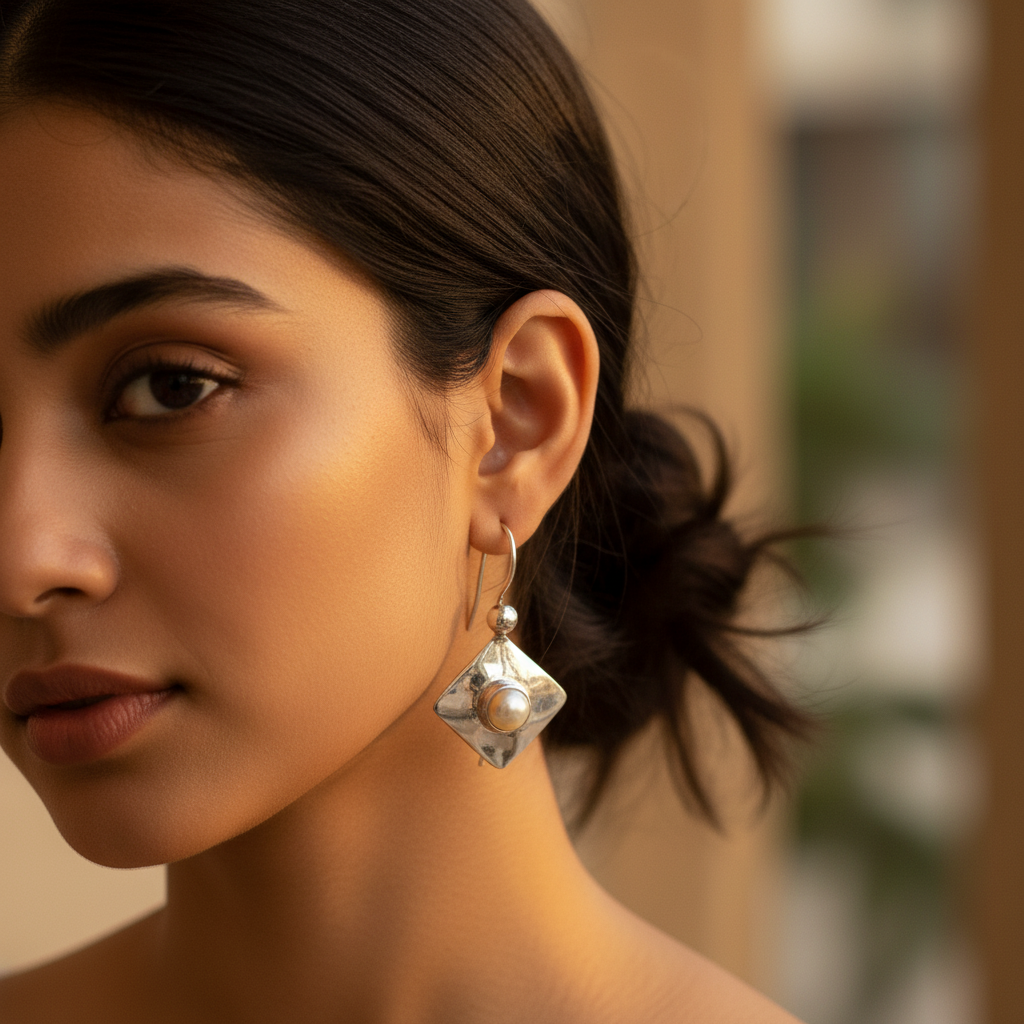 925 Silver Pearl Earrings for Women | Dangle Jewelry Gift