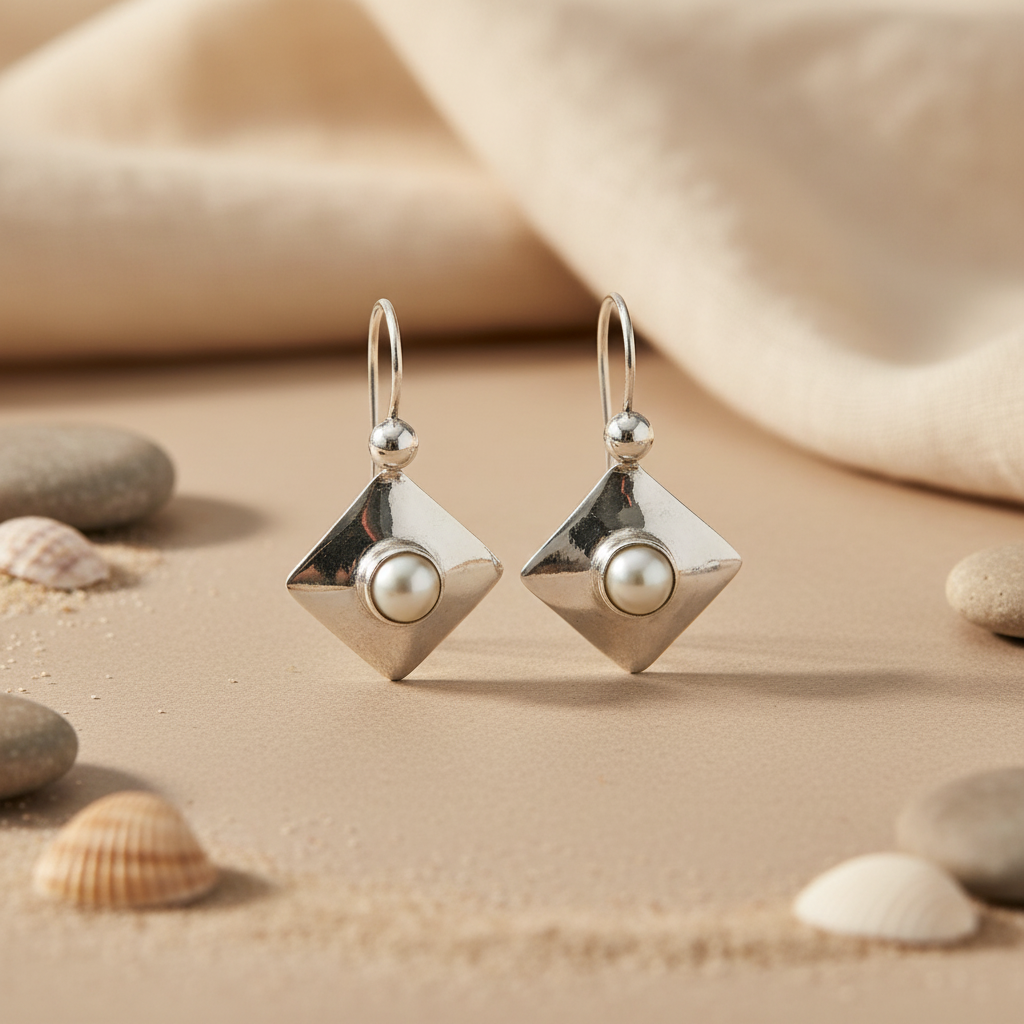 925 Silver Pearl Earrings for Women | Dangle Jewelry Gift