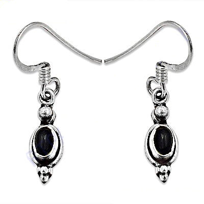 925 silver oval stone drop earrings | women's daily wear jewelry
