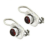 将图像加载到图库查看器中， 925 Sterling Silver Red Gemstone Earrings for Women | Daily Wear
