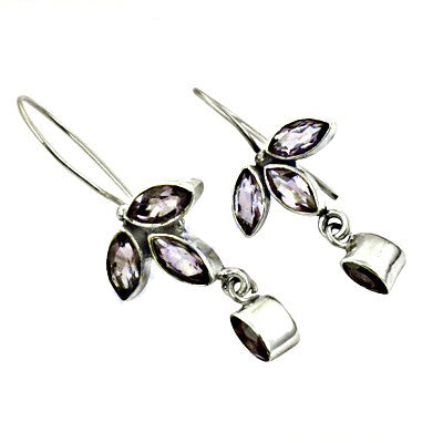 925 silver amethyst earrings for women | dangle jewelry