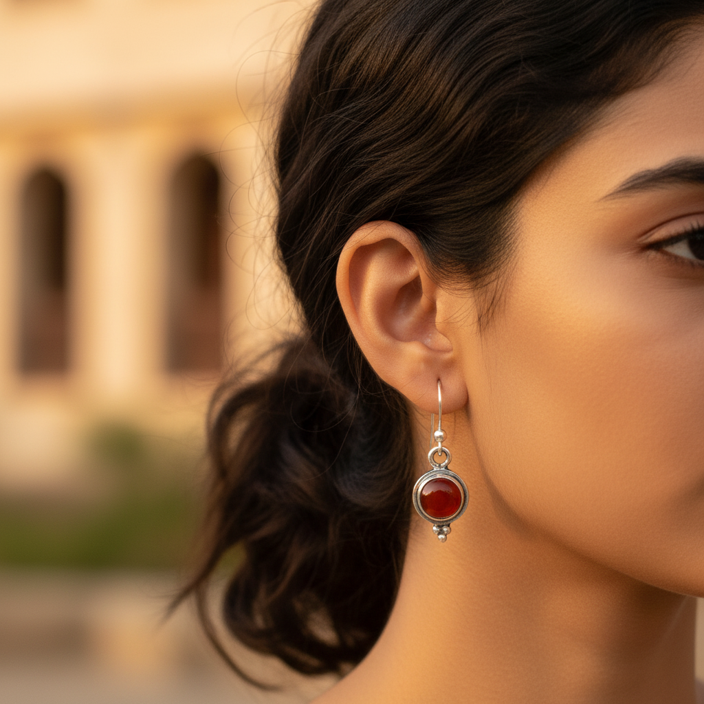 925 Silver Carnelian Earrings for Women | Gemstone Jewelry
