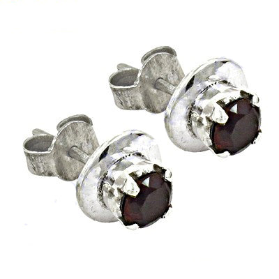 925 silver garnet stud earrings for women | gemstone jewelry