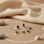 将图像加载到图库查看器中， 925 Silver Garnet Drop Earrings for Women | Teardrop Jewelry
