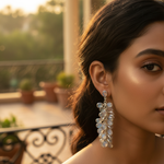 Load image into Gallery viewer, 925 Silver Moonstone Cluster Earrings for Women | Dangle Earrings
