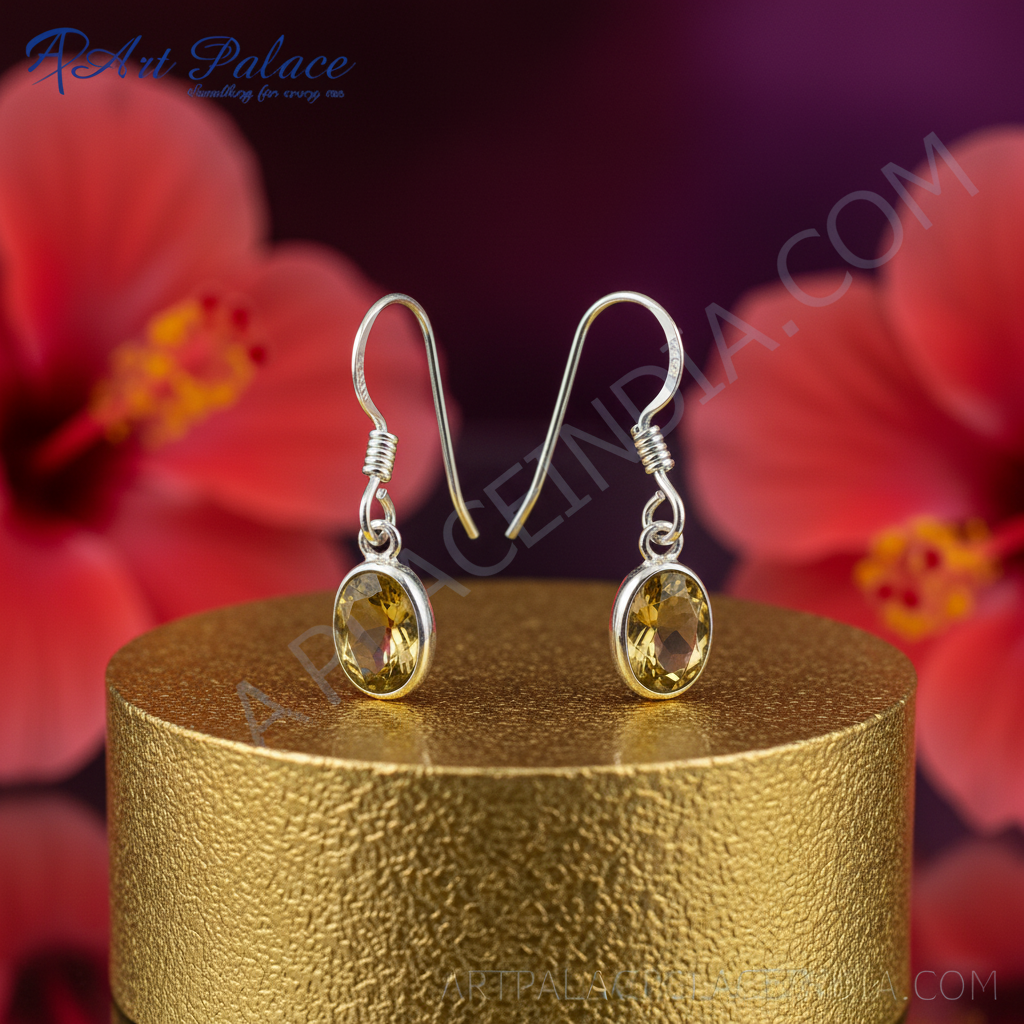 925 Sterling Silver Gemstone Earrings for Women | Daily Wear