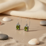 将图像加载到图库查看器中， 925 Silver Peridot Earrings for Women | Green Gemstone Jewelry
