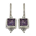 将图像加载到图库查看器中， 925 Silver Amethyst Square Earrings for Women | Gemstone Jewelry
