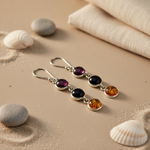 将图像加载到图库查看器中， 925 Silver Gemstone Drop Earrings for Women | Dangle Earrings
