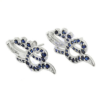 Silver sapphire stud earrings for women | dainty jewelry gift
