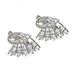 将图像加载到图库查看器中， Silver Cubic Zirconia Fan Earrings for Women | Dainty Jewelry
