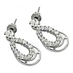 将图像加载到图库查看器中， Silver Teardrop Stud Earrings with White CZ | Women's Jewelry Gift
