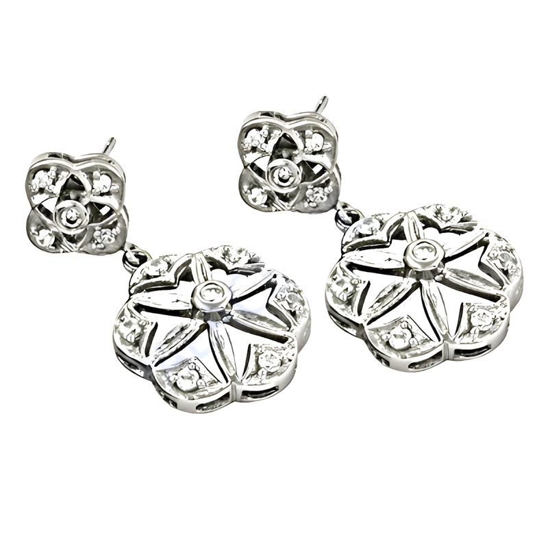 Trendy Charm Cubic Zirconia Gemstone 925 Silver Earrings - Stylish & Affordable Jewelry