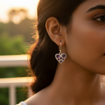 Load image into Gallery viewer, 925 Silver Amethyst Heart Earrings for Women | Dangle Earrings
