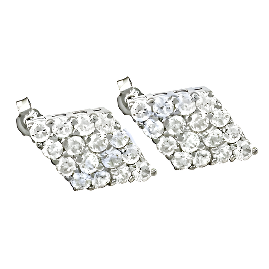 Stunning Silver Earrings with Special Cubic Zirconia Gemstones