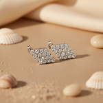 将图像加载到图库查看器中， Silver Stud Earrings with Cubic Zirconia for Women
