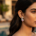 Load image into Gallery viewer, 925 Silver Pink Stud Earrings | Gemstone Jewelry for Women

