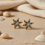 将图像加载到图库查看器中， gold plating Floral Stud Earrings with Cubic Zirconia | Women's Jewelry
