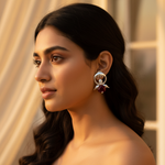 Load image into Gallery viewer, Silver Ruby Earrings | Floral Studs for Women | Gift Jewelry
