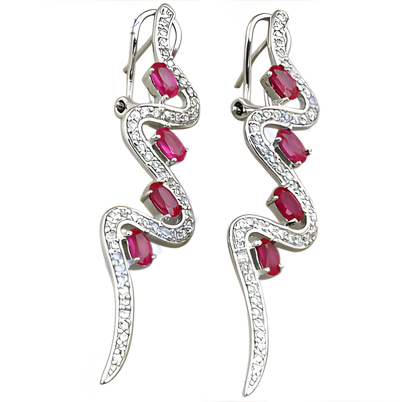 Attractive Cubic Zirconia & Pink Glass Gemstone Silver Earrings Glittering Cz Earrings Fashion Cz Earrings