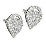 Load image into Gallery viewer, 925 Silver Diamond Stud Earrings | Heart Shaped Earrings for Women
