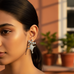 Load image into Gallery viewer, Silver Bow Stud Earrings with Cubic Zirconia | Women's Jewelry
