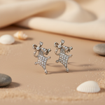 Load image into Gallery viewer, Silver Bow Stud Earrings with Cubic Zirconia | Women's Jewelry
