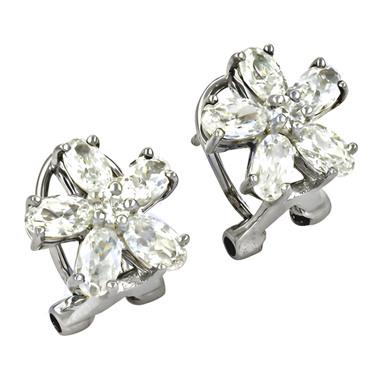 Cool Flower Style Cubic Zirconia Gemstone Silver Earrings Beautiful Cz Earrings 925 Silver Earrings