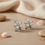 Load image into Gallery viewer, Floral Stud Earrings with Cubic Zirconia | Women's Jewelry Gift
