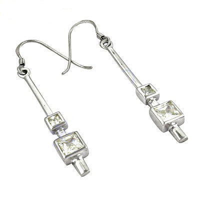 925 silver cubic zirconia dangle earrings for women | gift
