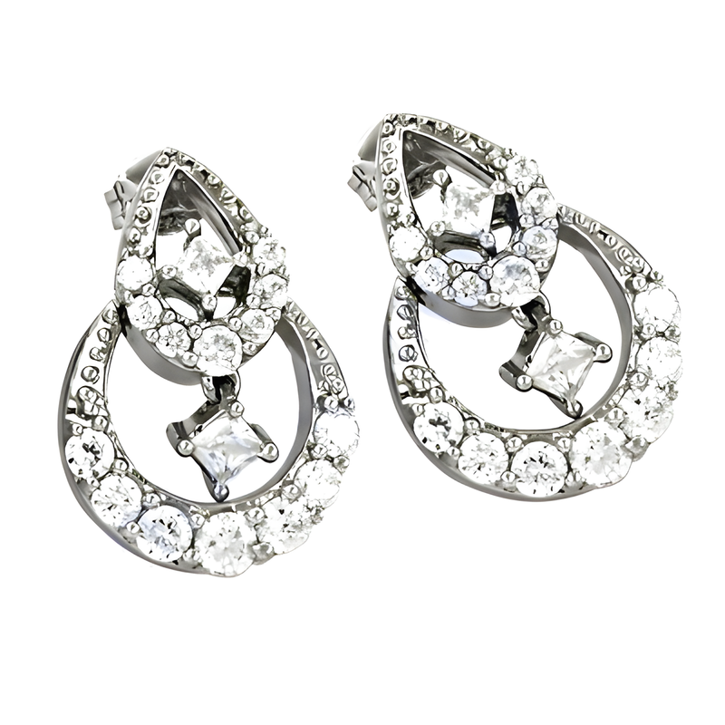 Indian Touch Cubic Zirconia Gemstone 925 Silver Earrings Glittering Cz Earrings Stylish Earrings