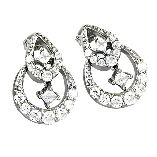 Indian Touch Cubic Zirconia Gemstone 925 Silver Earrings Glittering Cz Earrings Stylish Earrings