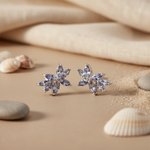 将图像加载到图库查看器中， 925 Silver Tanzanite Flower Stud Earrings for Women | Gift
