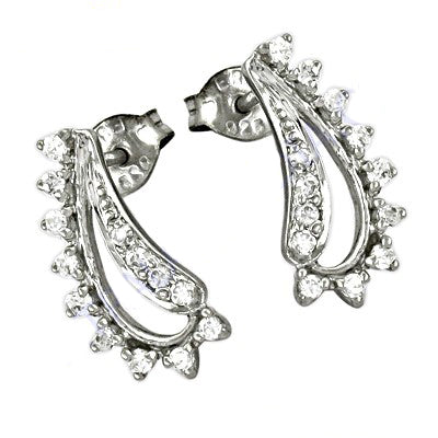 925 silver cubic zirconia stud earrings | women's jewelry gift