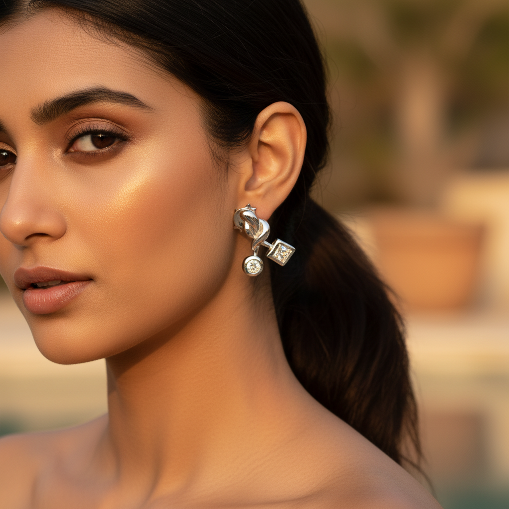 Silver Cubic Zirconia Earrings for Women | Daily Wear Jewelry