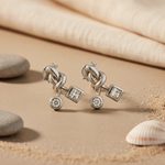 将图像加载到图库查看器中， Silver Cubic Zirconia Earrings for Women | Daily Wear Jewelry
