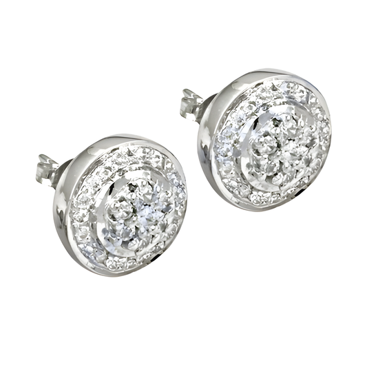 Excellent New Silver Cubic Zirconia Earrings Cz Stud Earrings Fancy Cz Earrings